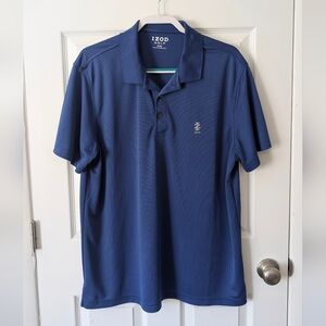 Izod | Men's Golf Polo in Blue Grid Pattern | Size X-Large